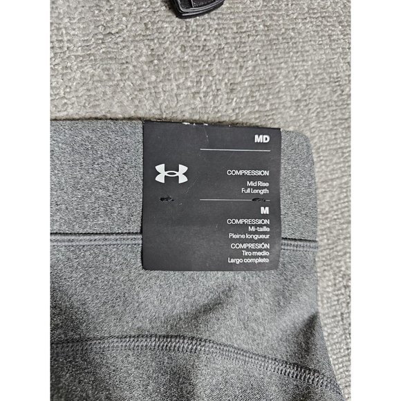 Under Armour Womens Mid Rise Full Length Leggings Gray M Compression - Picture 12 of 13
